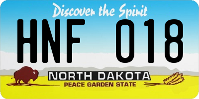 ND license plate HNF018