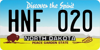 ND license plate HNF020