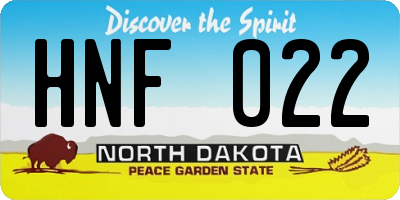 ND license plate HNF022