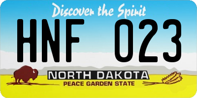 ND license plate HNF023