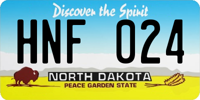 ND license plate HNF024