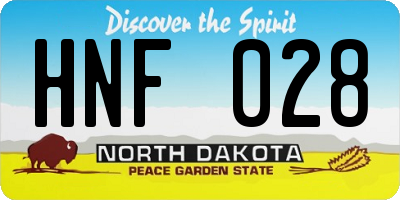 ND license plate HNF028