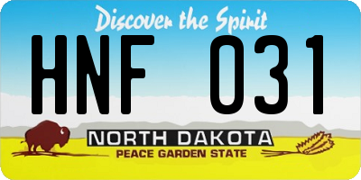 ND license plate HNF031