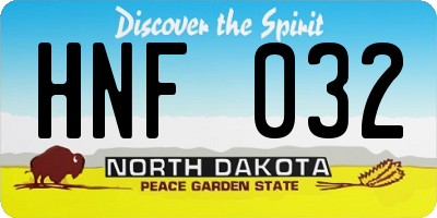 ND license plate HNF032