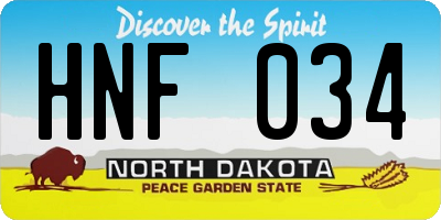 ND license plate HNF034