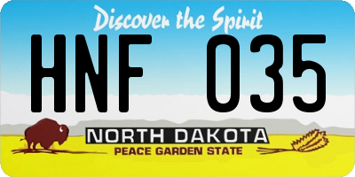 ND license plate HNF035