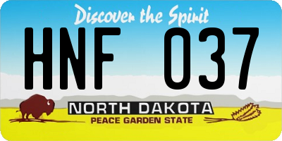 ND license plate HNF037