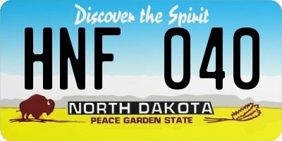 ND license plate HNF040