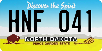 ND license plate HNF041