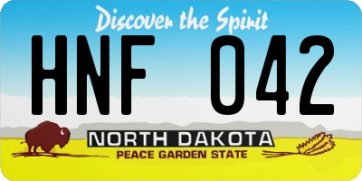 ND license plate HNF042