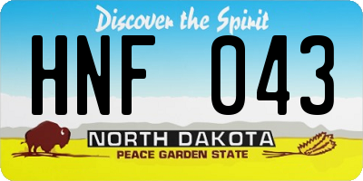 ND license plate HNF043