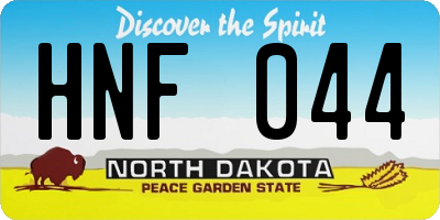 ND license plate HNF044