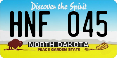 ND license plate HNF045