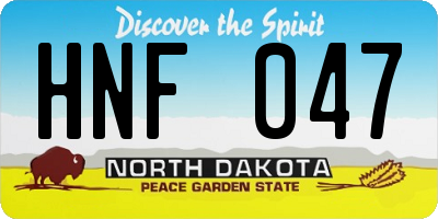 ND license plate HNF047