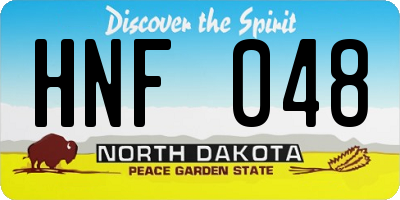 ND license plate HNF048