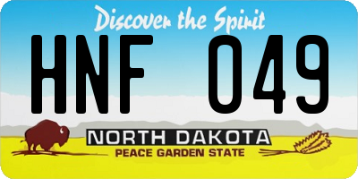 ND license plate HNF049
