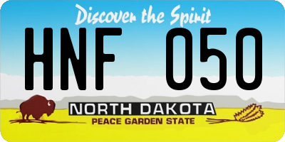 ND license plate HNF050