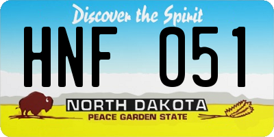 ND license plate HNF051