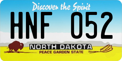 ND license plate HNF052
