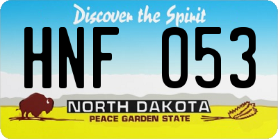 ND license plate HNF053