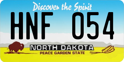 ND license plate HNF054