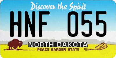 ND license plate HNF055