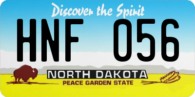 ND license plate HNF056