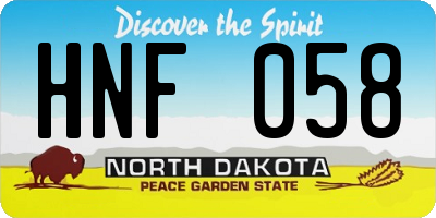 ND license plate HNF058