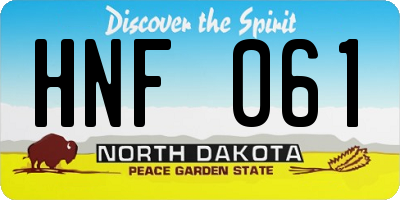 ND license plate HNF061