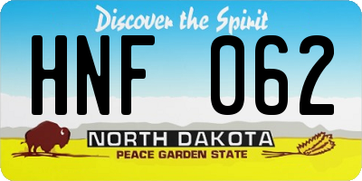 ND license plate HNF062