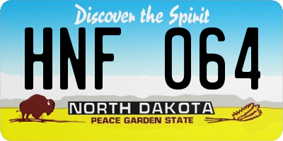 ND license plate HNF064