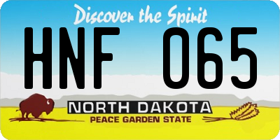 ND license plate HNF065