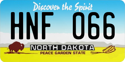 ND license plate HNF066