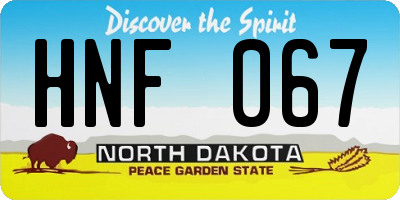 ND license plate HNF067