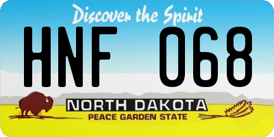 ND license plate HNF068