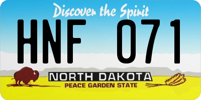 ND license plate HNF071