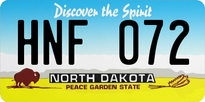 ND license plate HNF072