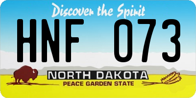 ND license plate HNF073