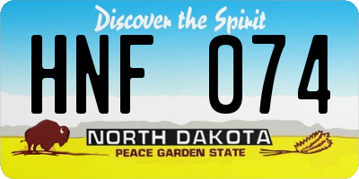 ND license plate HNF074