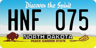 ND license plate HNF075