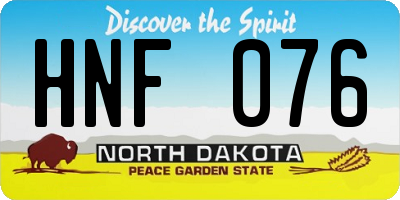 ND license plate HNF076