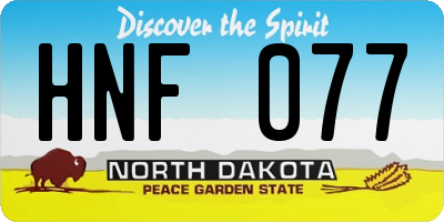 ND license plate HNF077