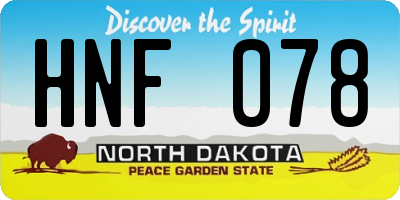ND license plate HNF078