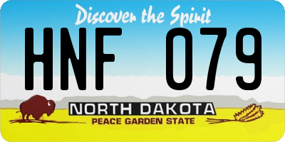 ND license plate HNF079