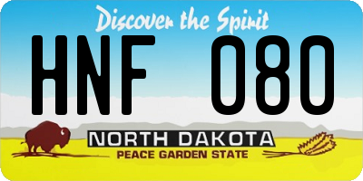 ND license plate HNF080