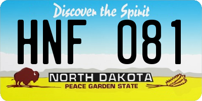 ND license plate HNF081