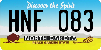 ND license plate HNF083