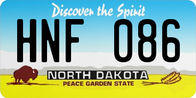 ND license plate HNF086