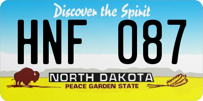 ND license plate HNF087