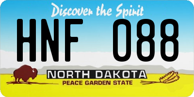 ND license plate HNF088